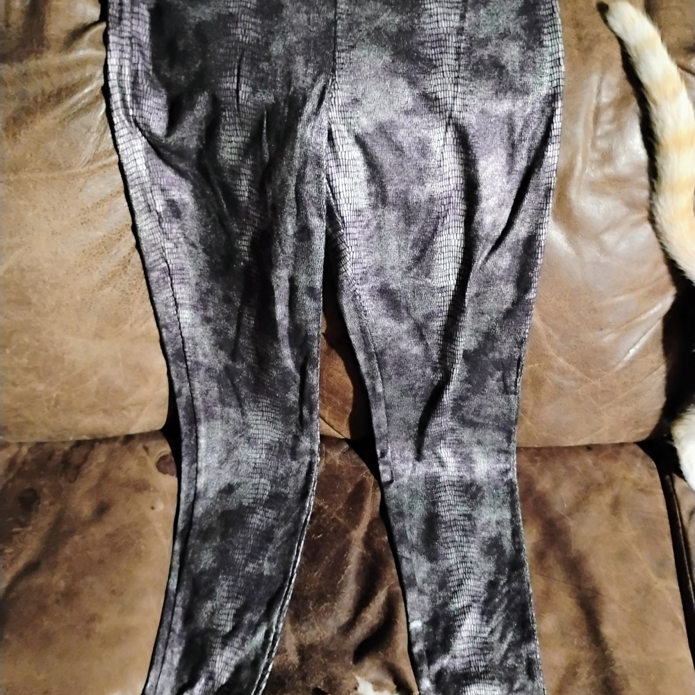 Jennifer Lopez Black and Gray Leggings